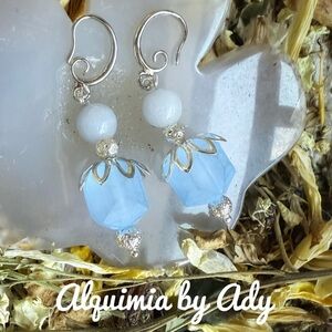 Aquamarine silver earrings